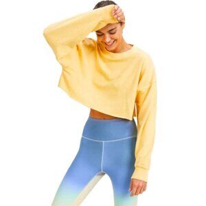 MONO B Mono B Cropped Jacquard Mineral Wash Pullover Size S